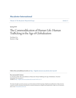 The Commodification of Human Life: Human Trafficking in the Age of