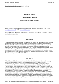 Murder by Design: The Evolution of Homicide