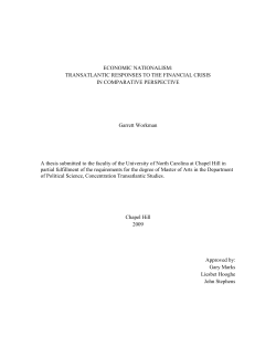 ECONOMIC NATIONALISM: TRANSATLANTIC RESPONSES TO