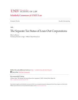 The Separate Tax Status of Loan-Out Corporations