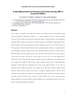 In-Situ Measurement of Pressure and Friction During CMP of