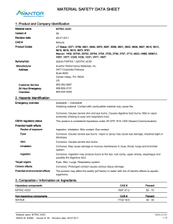 MATERIAL SAFETY DATA SHEET