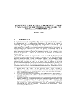 Membership in the Australian Community