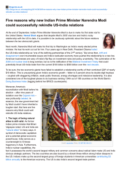 Five reasons why new Indian Prime Minister Narendra Modi could