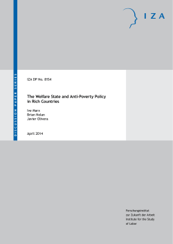 The Welfare State and Anti-Poverty Policy in Rich Countries
