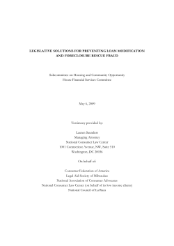 LEGISLATIVE SOLUTIONS FOR PREVENTING LOAN