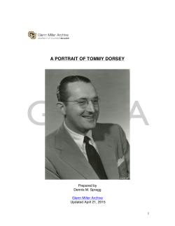 A Portrait of Tommy Dorsey - University of Colorado Boulder