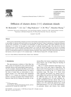 Diffusion of clusters down (111) aluminum islands - PolyU