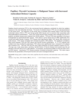 Papillary Thyroid Carcinoma: A Malignant Tumor with Increased
