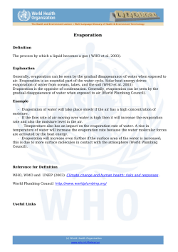 Evaporation - World Health Organization