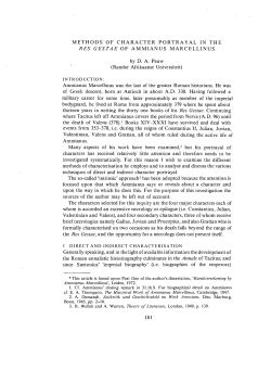 METHODS OF CHARACTER PORTRAYAL IN THE RES GESTAE