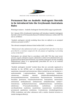 Permanent Ban on Anabolic Androgenic Steroids to be introduced