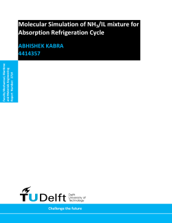 Molecular Simulation of NH3/IL mixture for Absorption Refrigeration
