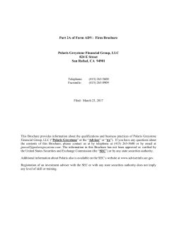 Part 2A of Form ADV: Firm Brochure Polaris Greystone Financial