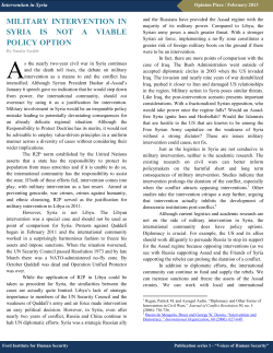 military intervention in syria is not a viable policy option