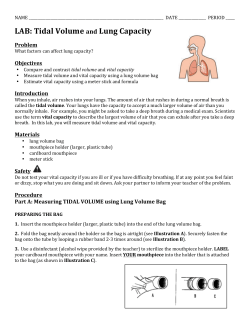 LAB: Tidal Volume and Lung Capacity