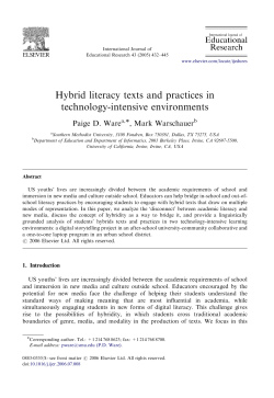 Hybrid literacy texts and practices in technology