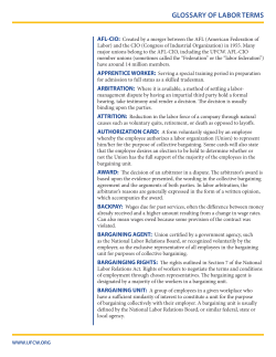 Glossary of Labor Terms