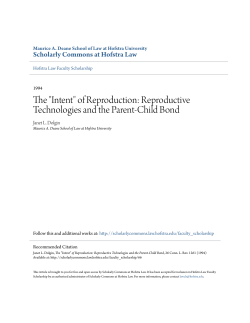 "Intent" of Reproduction: Reproductive Technologies and the Parent