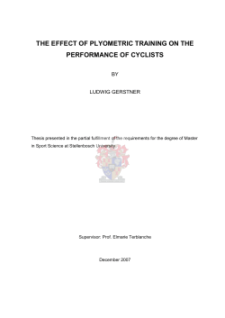 the effect of plyometric training on the performance of cyclists