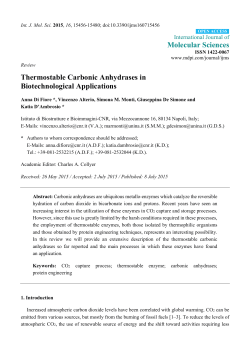 Thermostable Carbonic Anhydrases in Biotechnological Applications