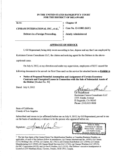 Docket #51. Affidavit/Declaration of Service re