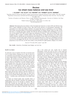 Review Ice sheet mass balance and sea level