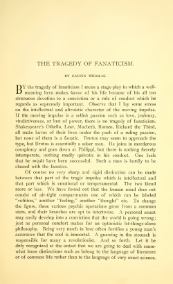 The Tragedy of Fanaticism.