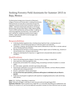 Seeking Forestry Field Assistants for Summer 2015 in Baja, Mexico