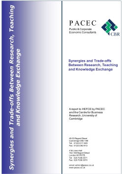 Syne rg ie s a n d Tra d e -offs B e tw e e n R e se a rch, Te a c hing