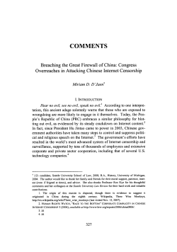 Breaching the Great Firewall of China: Congress Overreaches in