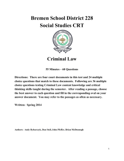 Criminal Law CRT - Bremen High School District 228
