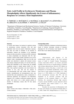 Fatty Acid Profile in Erythrocyte Membranes and Plasma