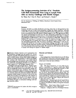 The Antigen-presenting .Activities of Ia + Dendritic Cells Shift