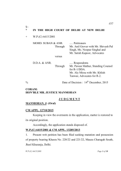 IN THE HIGH COURT OF DELHI AT NEW DELHI + WP(C) 6415