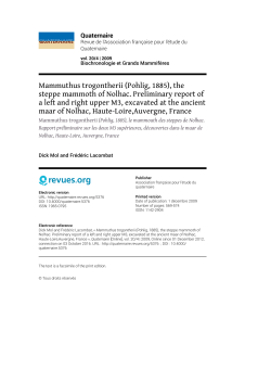 Mammuthus trogontherii (Pohlig, 1885), the steppe mammoth of