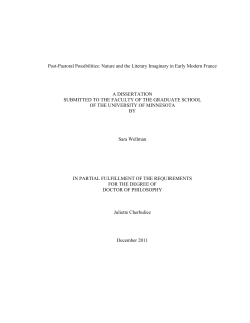 Post-Pastoral Possibilities: Nature and the Literary Imaginary in