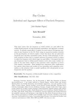 Pay Cycles: Individual and Aggregate Effects of Paycheck