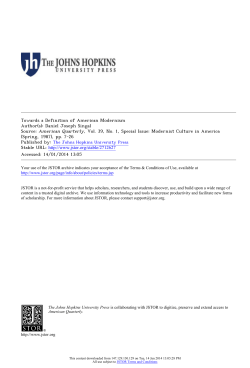 Towards a Definition of American Modernism