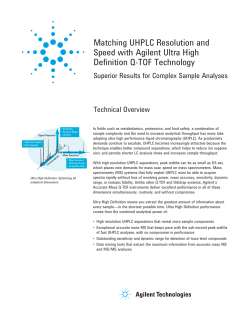 Matching UHPLC Resolution and Speed with Agilent Ultra High