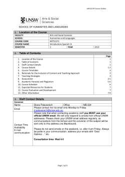 ARTS1571 Introductory Spanish B