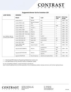 Suggested dimmer list for Evolution LED