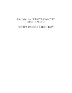 BIOLOGY 1240: BIOLOGY LABORATORY SPRING SEMESTER