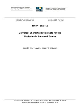Universal Characterization Sets for the Nucleolus in Balanced Games