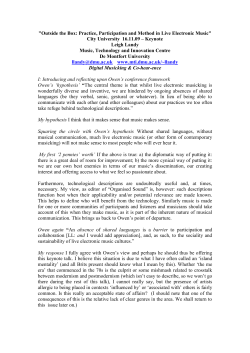 "Outside the Box: Practice, Participation and