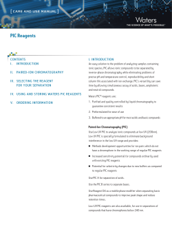 PIC Reagents Care and Use Manual