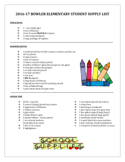 Bowler Elementary School Supply List