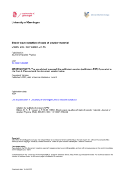 Shock wave equation of state of powder material Dijken, DK