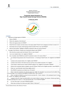 Frequently Asked Questions on Rajiv Gandhi Equity Savings