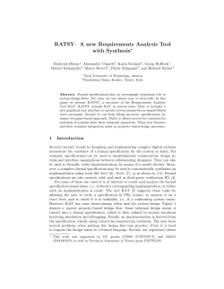 RATSY&ndash; A new Requirements Analysis Tool with Synthesis*